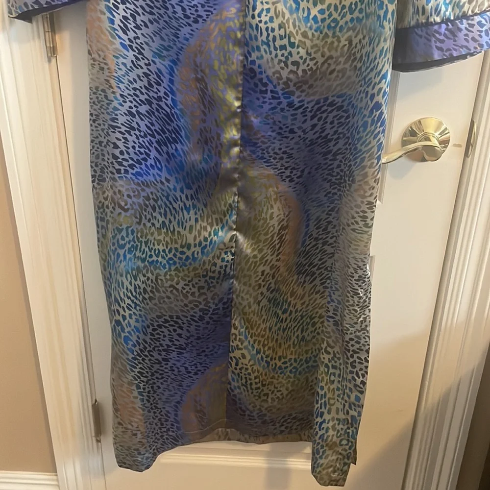 OSCAR de la Renta  satin maxi 3/4 sleeve night gown